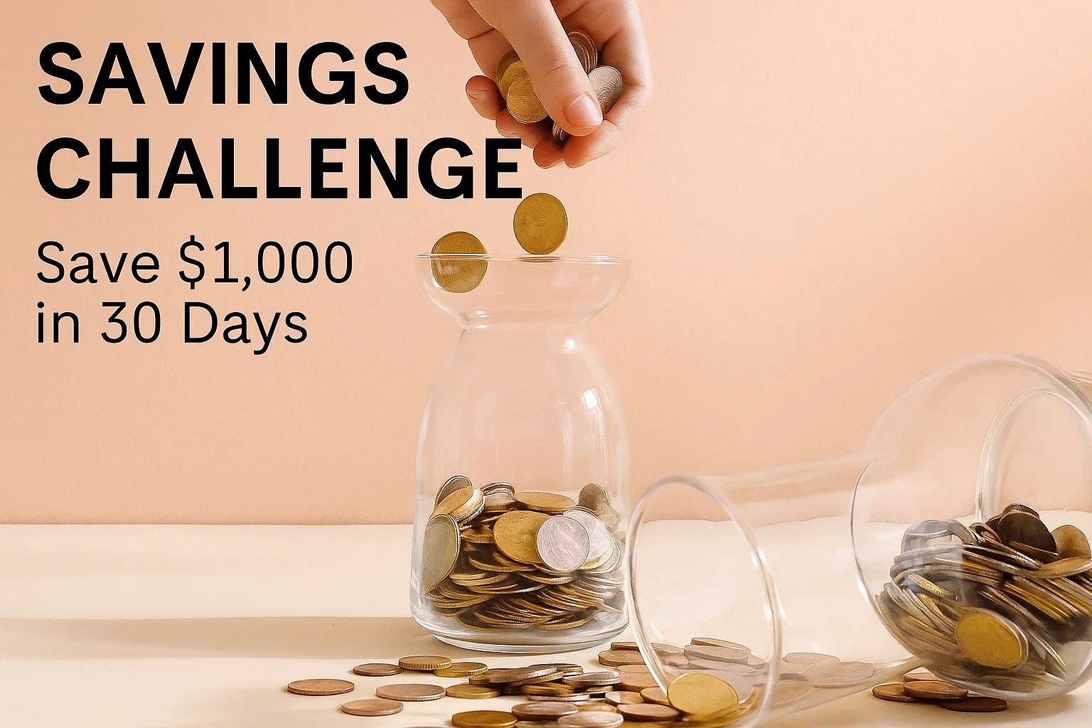 Savings Challenge Save $1,000 in 30 Days